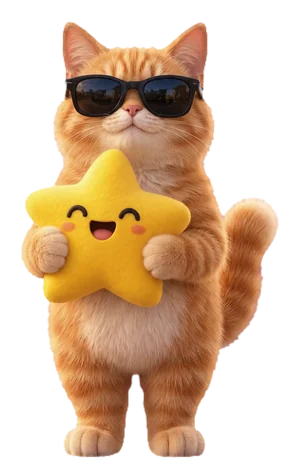 Model Citizen, the APS cat holding a star